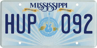 MS license plate HUP092
