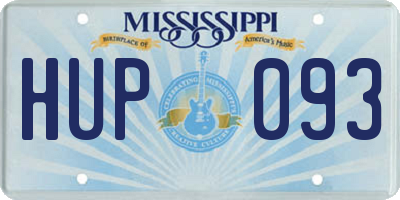 MS license plate HUP093