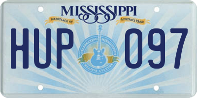 MS license plate HUP097