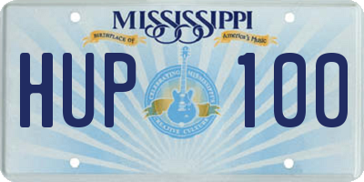 MS license plate HUP100