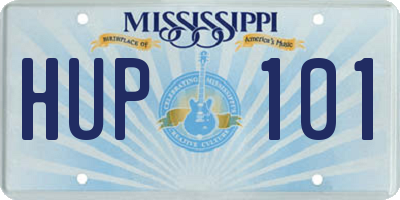 MS license plate HUP101