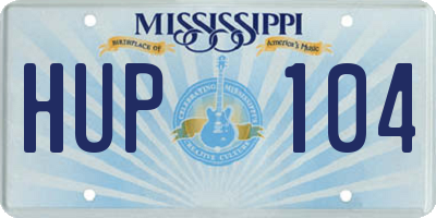 MS license plate HUP104