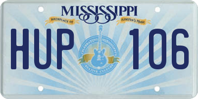MS license plate HUP106