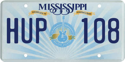 MS license plate HUP108
