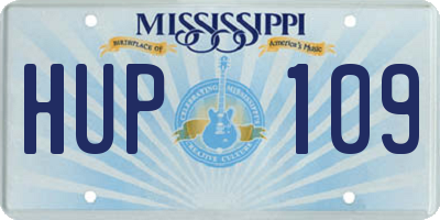 MS license plate HUP109