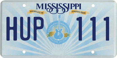 MS license plate HUP111