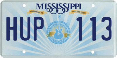 MS license plate HUP113