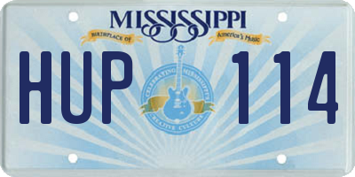 MS license plate HUP114
