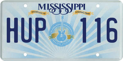 MS license plate HUP116