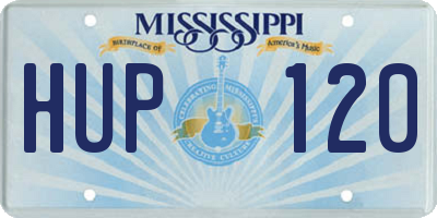 MS license plate HUP120