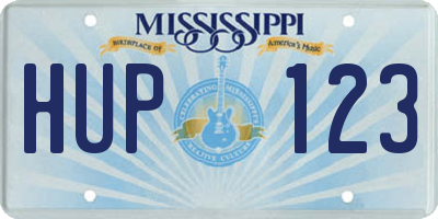 MS license plate HUP123