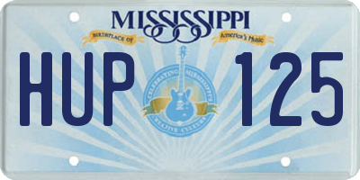 MS license plate HUP125