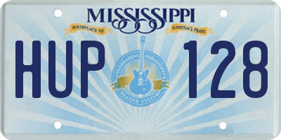 MS license plate HUP128
