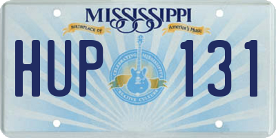 MS license plate HUP131