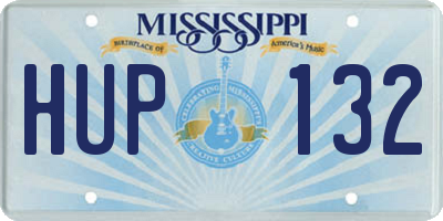 MS license plate HUP132