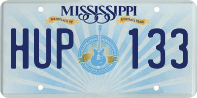 MS license plate HUP133