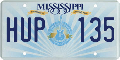MS license plate HUP135