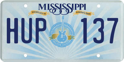 MS license plate HUP137