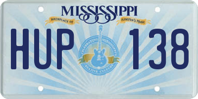 MS license plate HUP138
