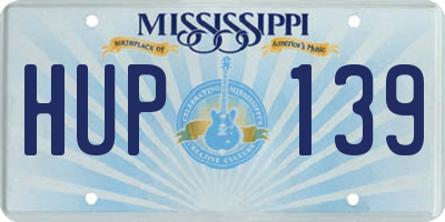 MS license plate HUP139