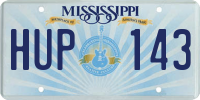 MS license plate HUP143