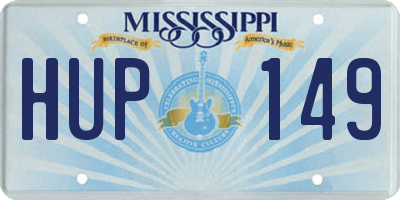 MS license plate HUP149