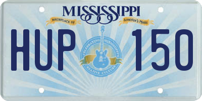 MS license plate HUP150