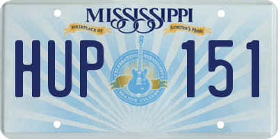 MS license plate HUP151