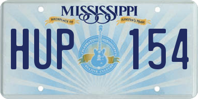 MS license plate HUP154