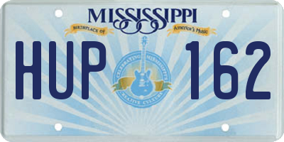 MS license plate HUP162