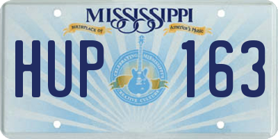 MS license plate HUP163