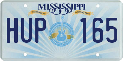 MS license plate HUP165