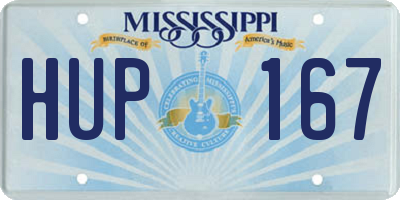 MS license plate HUP167