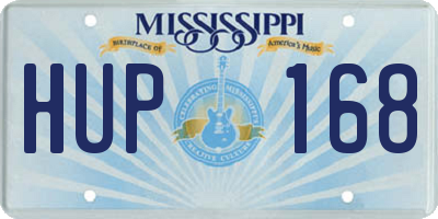 MS license plate HUP168