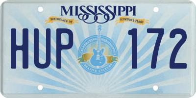 MS license plate HUP172