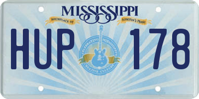 MS license plate HUP178