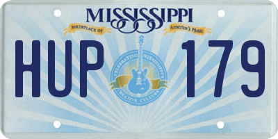 MS license plate HUP179