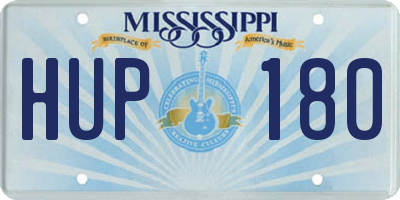 MS license plate HUP180