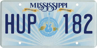 MS license plate HUP182