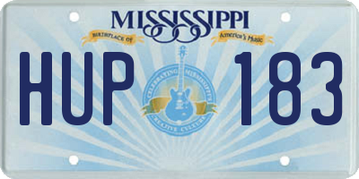MS license plate HUP183