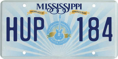 MS license plate HUP184
