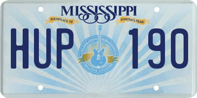 MS license plate HUP190