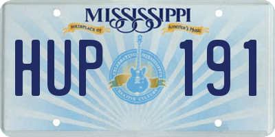 MS license plate HUP191