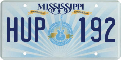 MS license plate HUP192