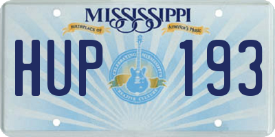 MS license plate HUP193