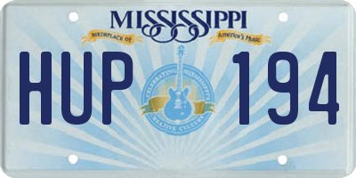 MS license plate HUP194