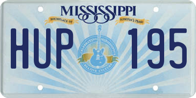 MS license plate HUP195