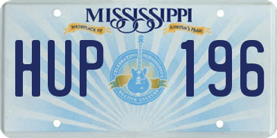 MS license plate HUP196