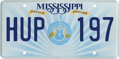 MS license plate HUP197