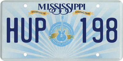 MS license plate HUP198